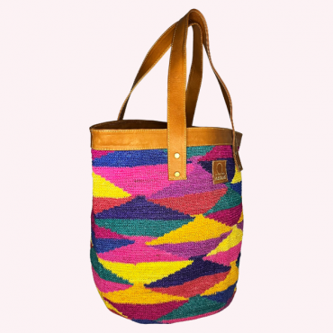 Bolso Star en fibra de Cabuya y Piel de ternera