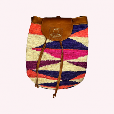 Mochila Natur en fibra de Cabuya y Piel de ternera