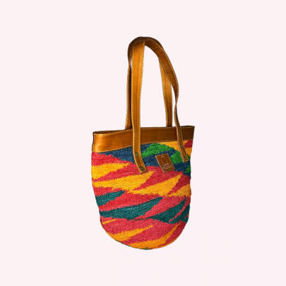 Bolso Pillpintu en fibra de Cabuya y Piel de ternera