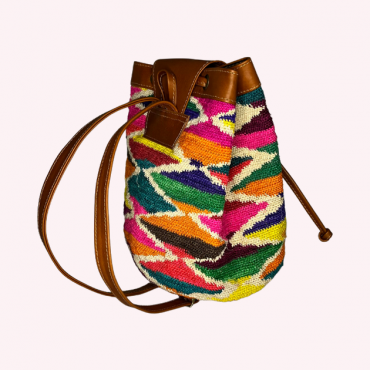 Mochila Farbe en fibra de Cabuya y Piel de ternera
