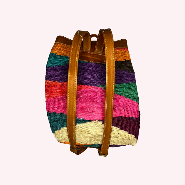 Mochila Klein en fibra de Cabuya y Piel de ternera - Imagen 3