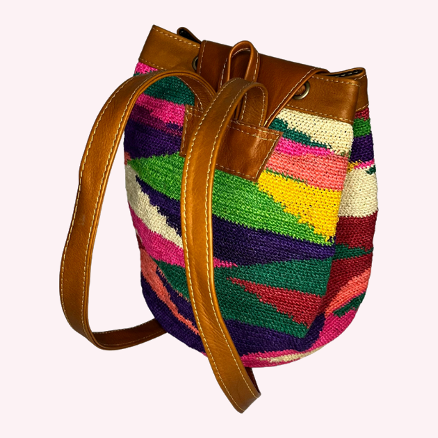 Mochila Vogel en fibra de Cabuya y Piel de ternera - Imagen 3
