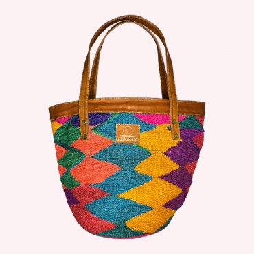 Bolso Orchid en fibra de Cabuya y Piel de ternera