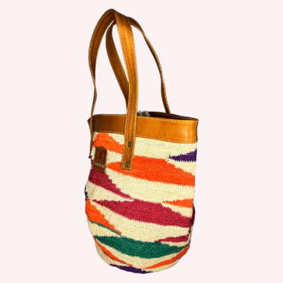 Bolso Moon en fibra de Cabuya y Piel de ternera