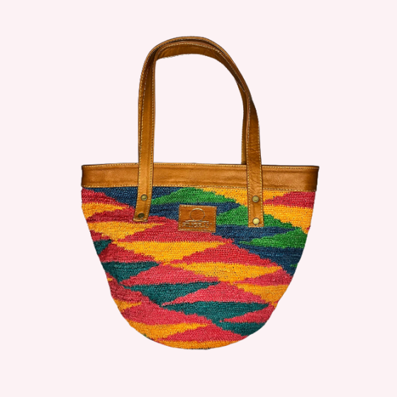 Bolso Pillpintu en fibra de Cabuya y Piel de ternera