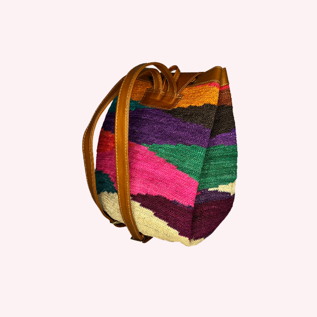 Mochila Klein en fibra de Cabuya y Piel de ternera - Imagen 2