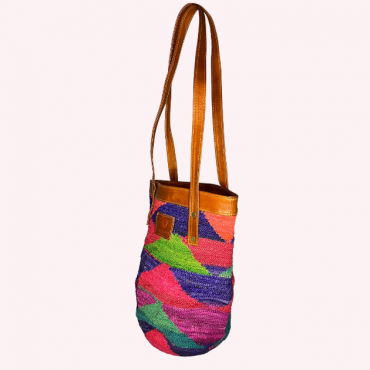 Bolso Kreis en fibra de Cabuya y Piel de ternera