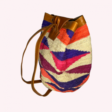 Mochila Natur en fibra de Cabuya y Piel de ternera