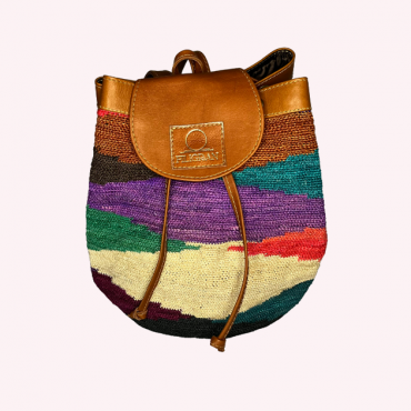 Mochila Klein en fibra de Cabuya y Piel de ternera