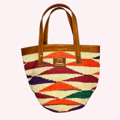 Bolso Moon en fibra de Cabuya y Piel de ternera