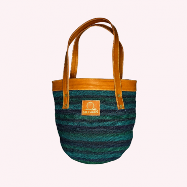 Bolso Art en fibra de Cabuya y Piel de ternera