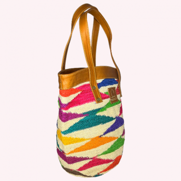 Bolso Dank en fibra de Cabuya y Piel de ternera