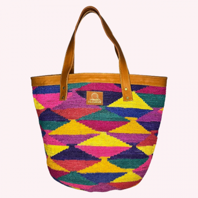 Bolso Star en fibra de Cabuya y Piel de ternera